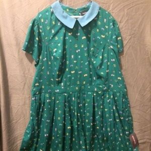 Modcloth Green Collared Dress